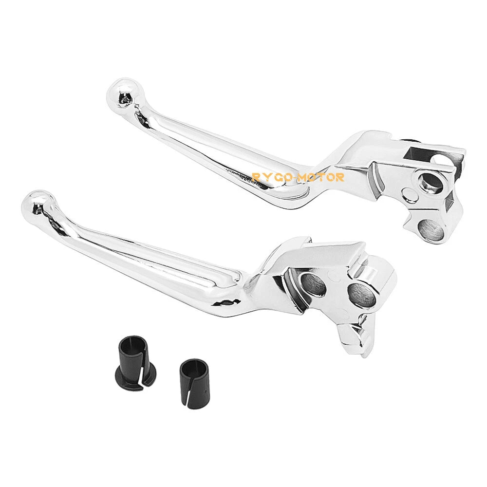 Pair Brake Clutch Lever Chrome for Harley Dyna Electra Glide Fat Boy Softail (N/A)