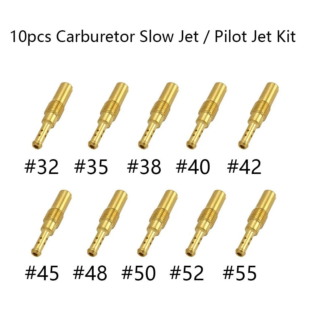 10pcs Carburetor Slow Pilot Jet Kit for PWK Keihin OKO CVK (#32-#55)
