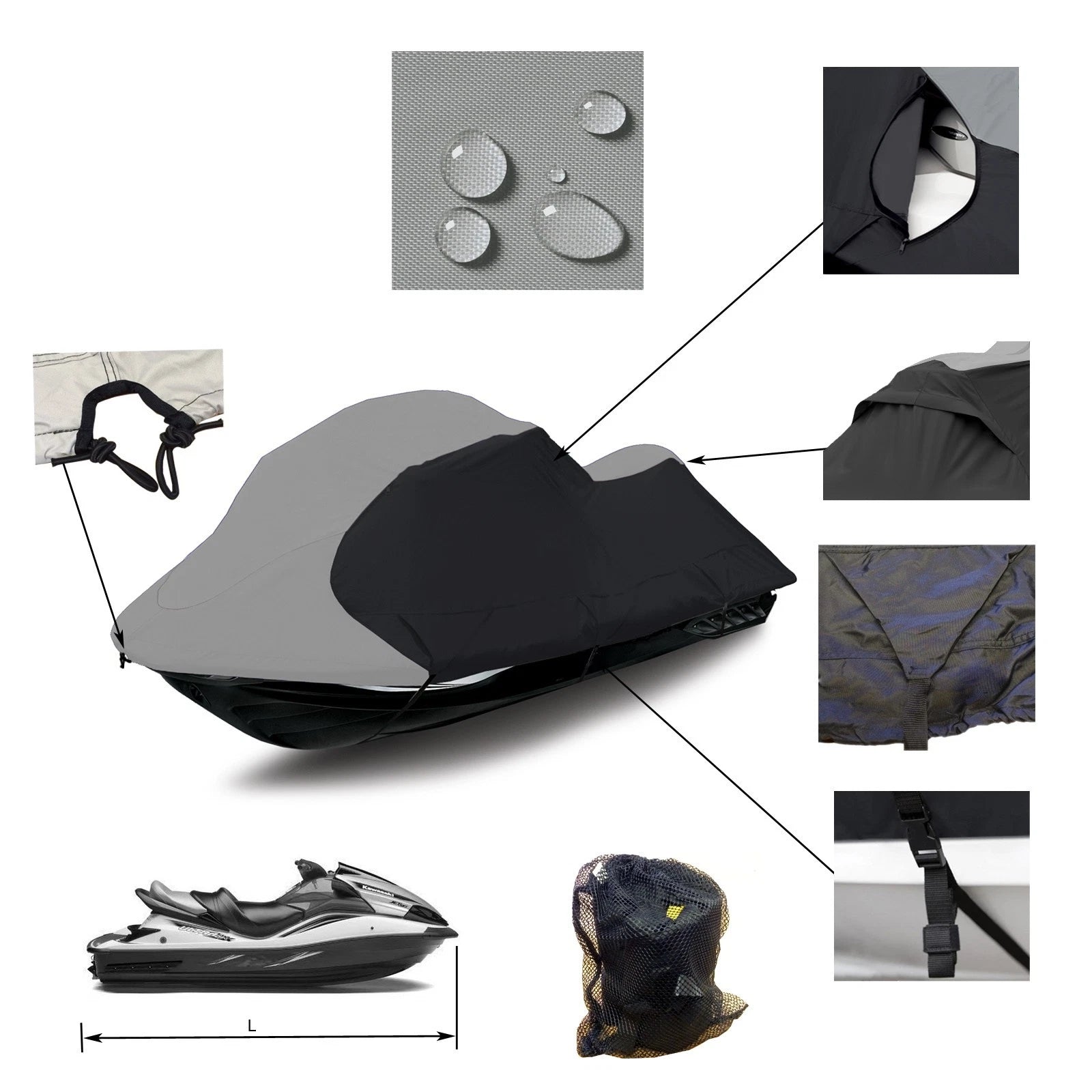 3D Trailerable Jet Ski Cover for Sea Doo (2004–2006) Fade Resistant