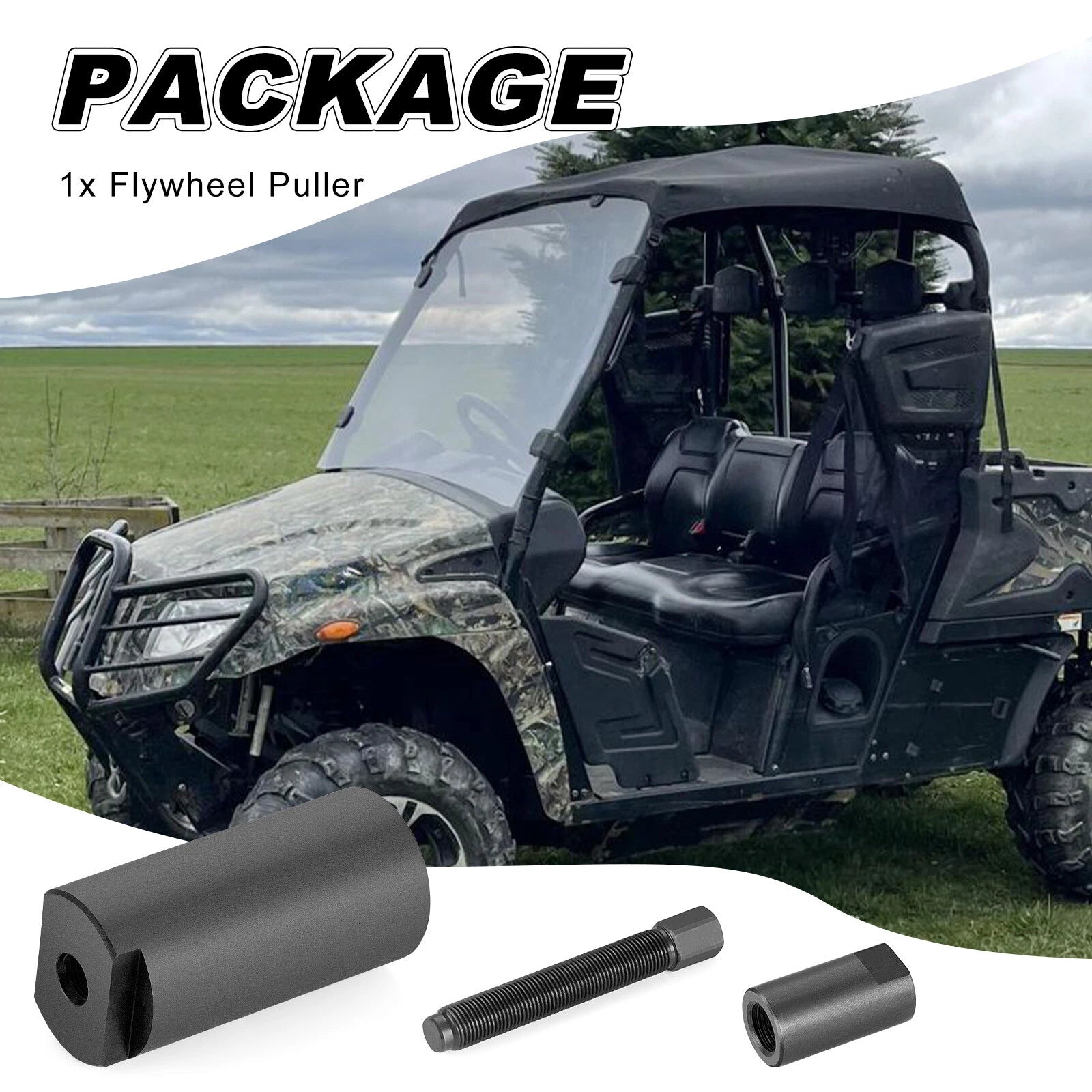 Flywheel Puller 50mmx1.5 RH Female for Arctic Cat Prowler Wildcat (2007–2021)
