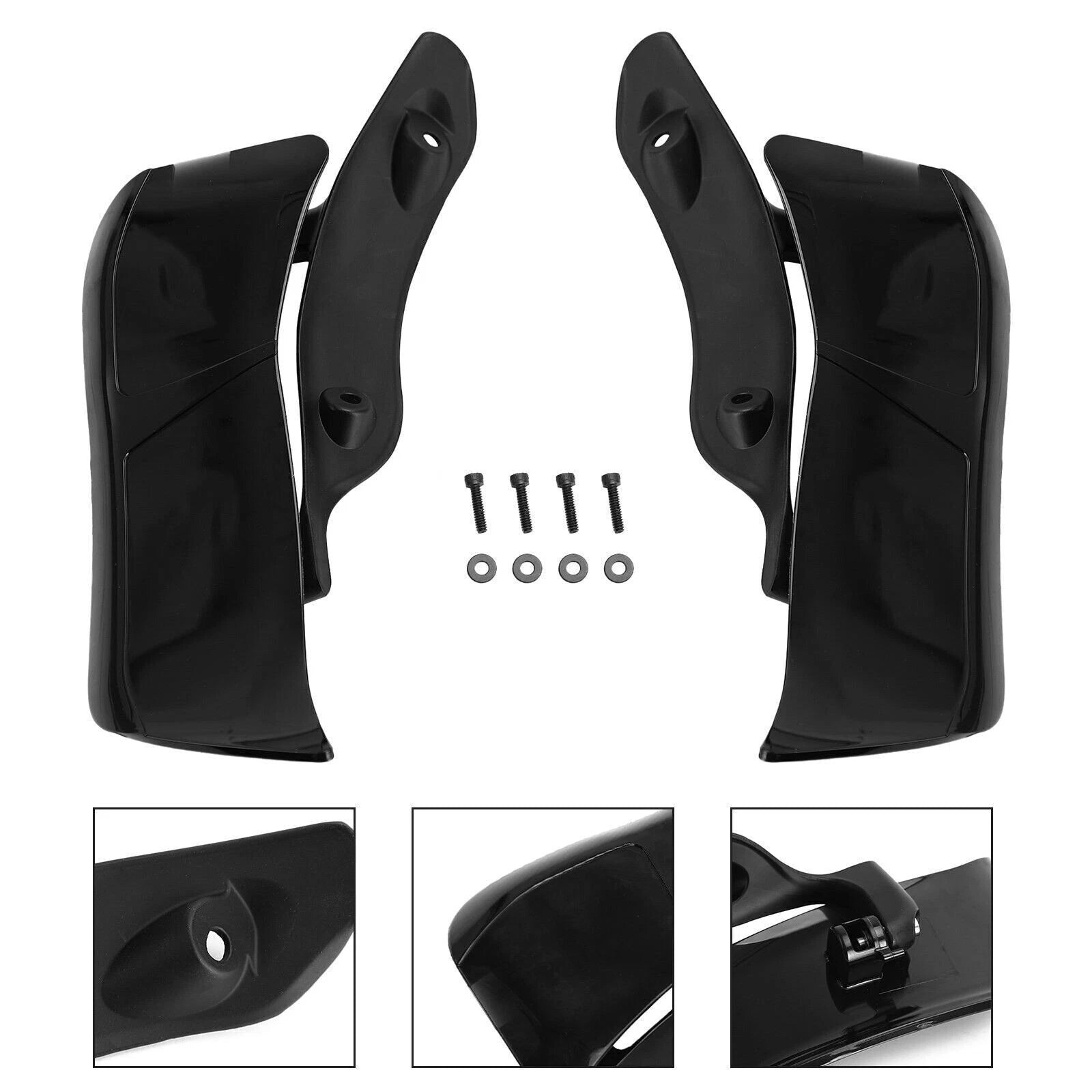 Adjustable Upper Fairing Side Wind Air Deflector for Road Glide (2015–2020) Black T9