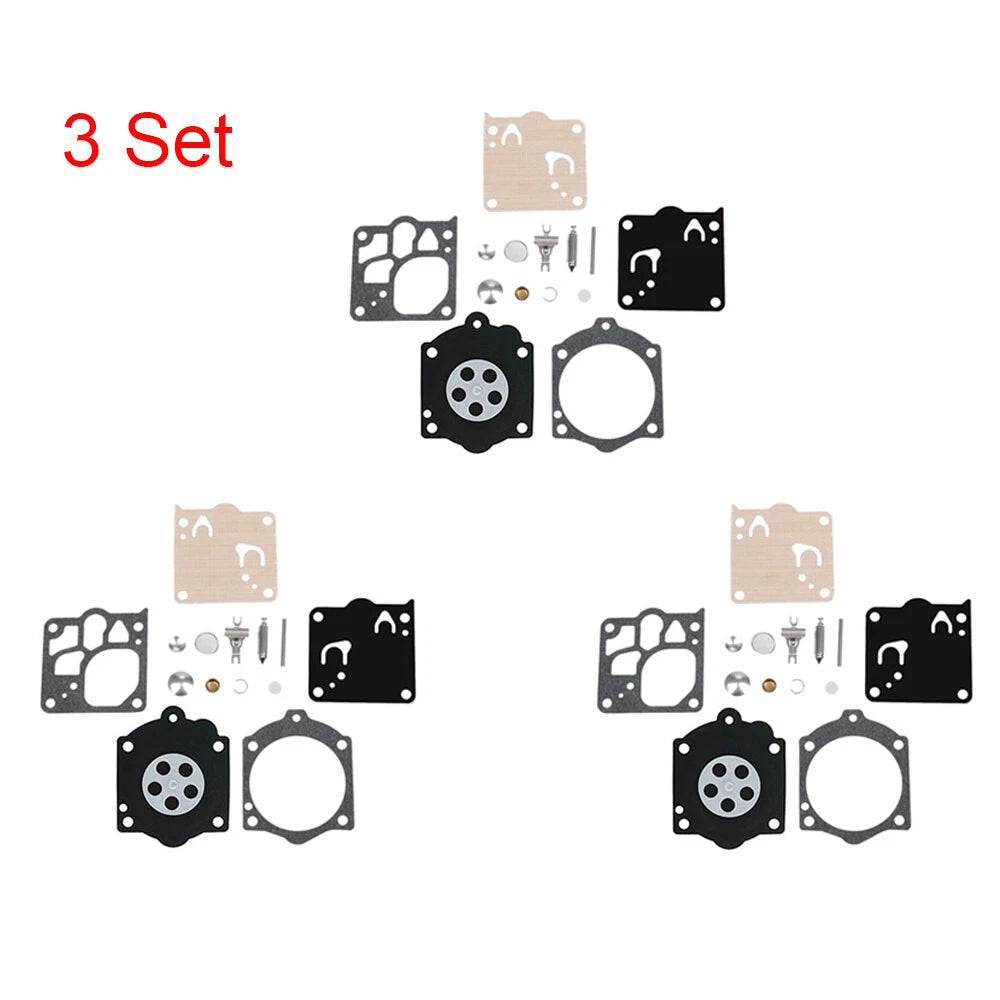 Set of 3 Carburetor Overhaul Kits for Walbro K12-WG, K15-WJ, K12-WJ