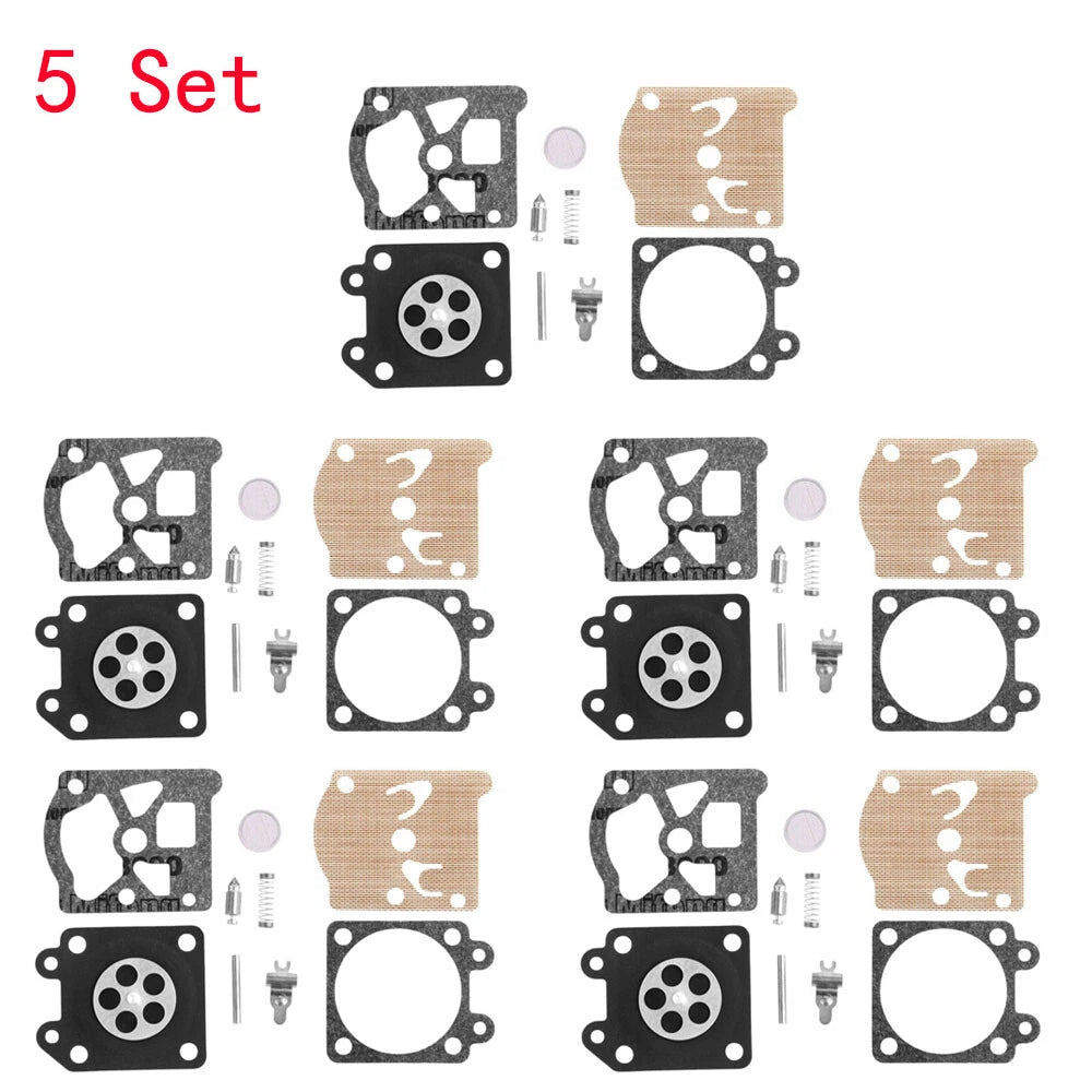 Set of 5 Chainsaw Carburetor Gasket Repair Kit for 38/45/52/58 4500 5200 5800