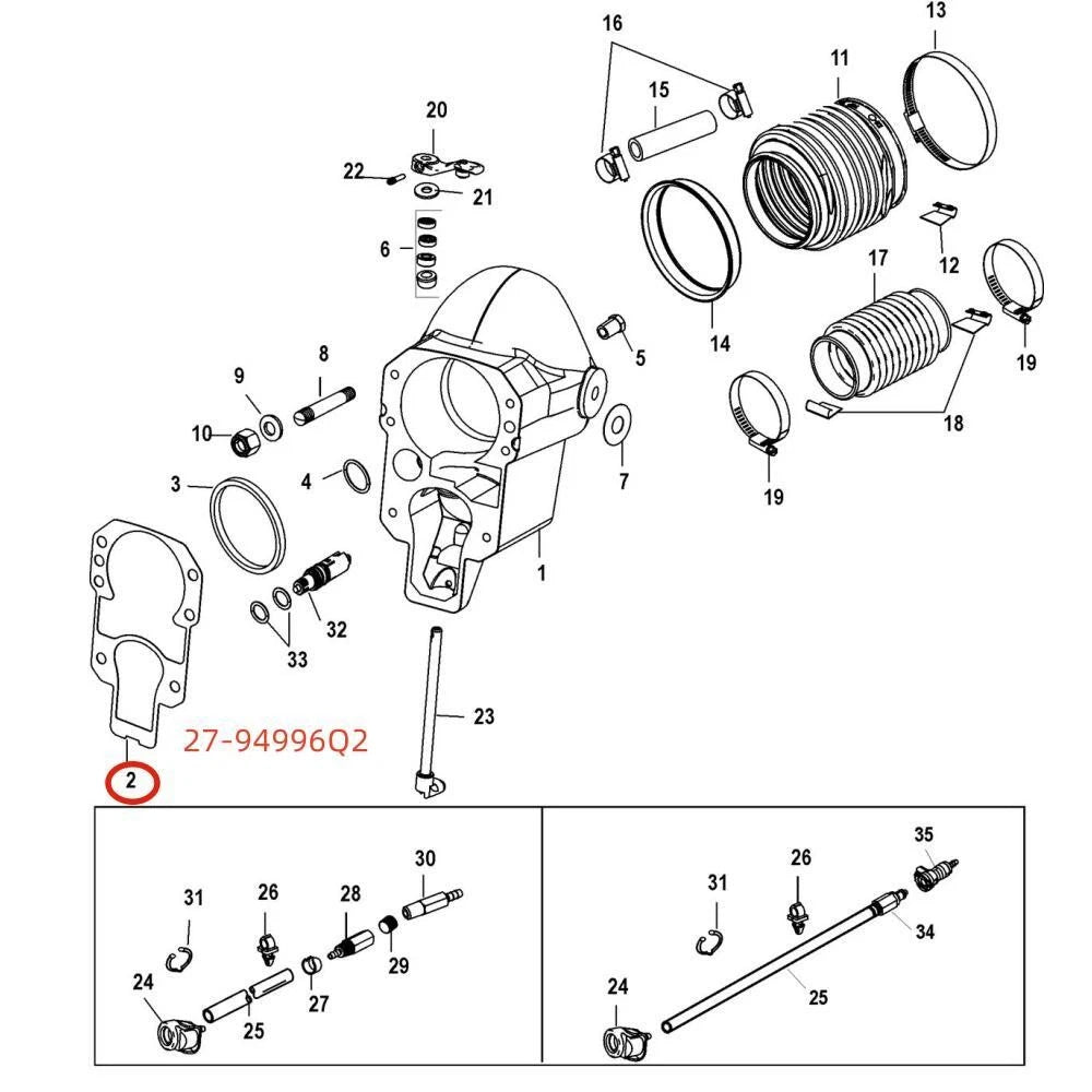 Sterndrive Outdrive Gasket for Mercruiser R MR Alpha One (Replaces 27-94996Q2)