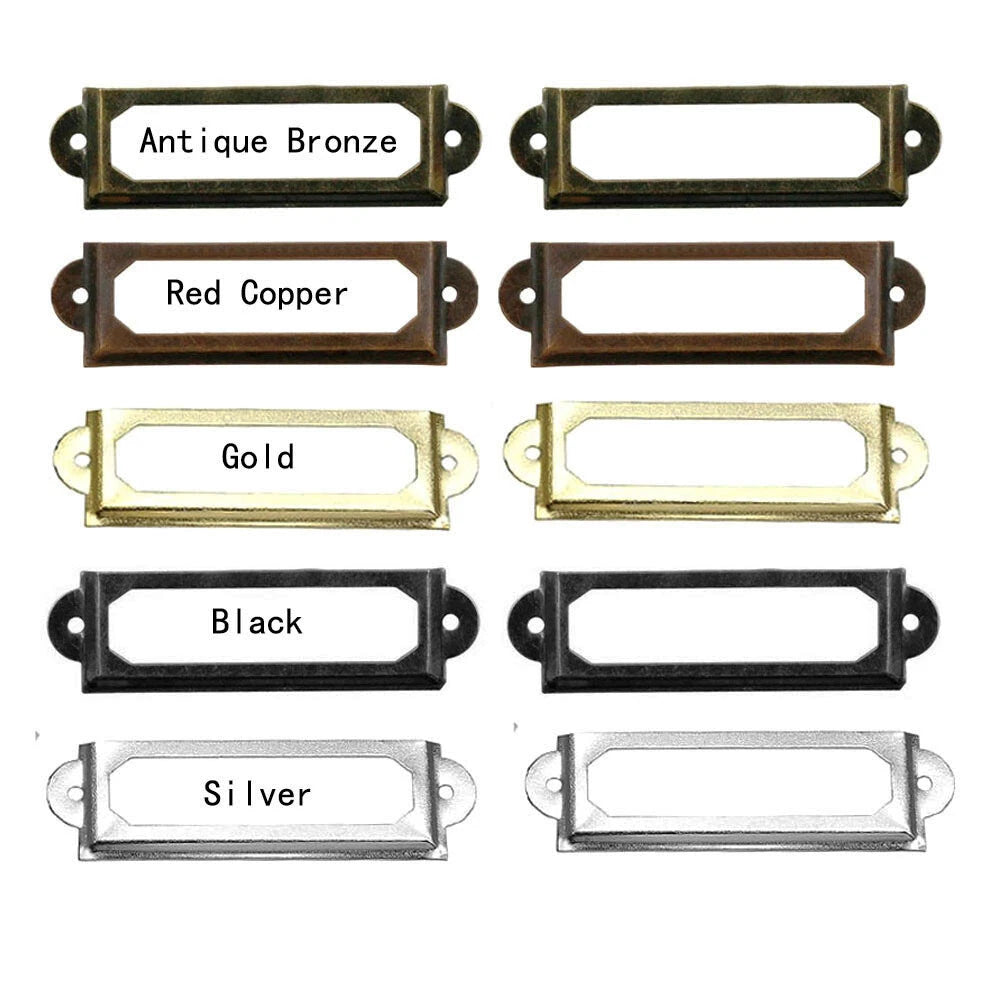 Set of 12 Metal Drawer Cabinet Label Pull Handles for