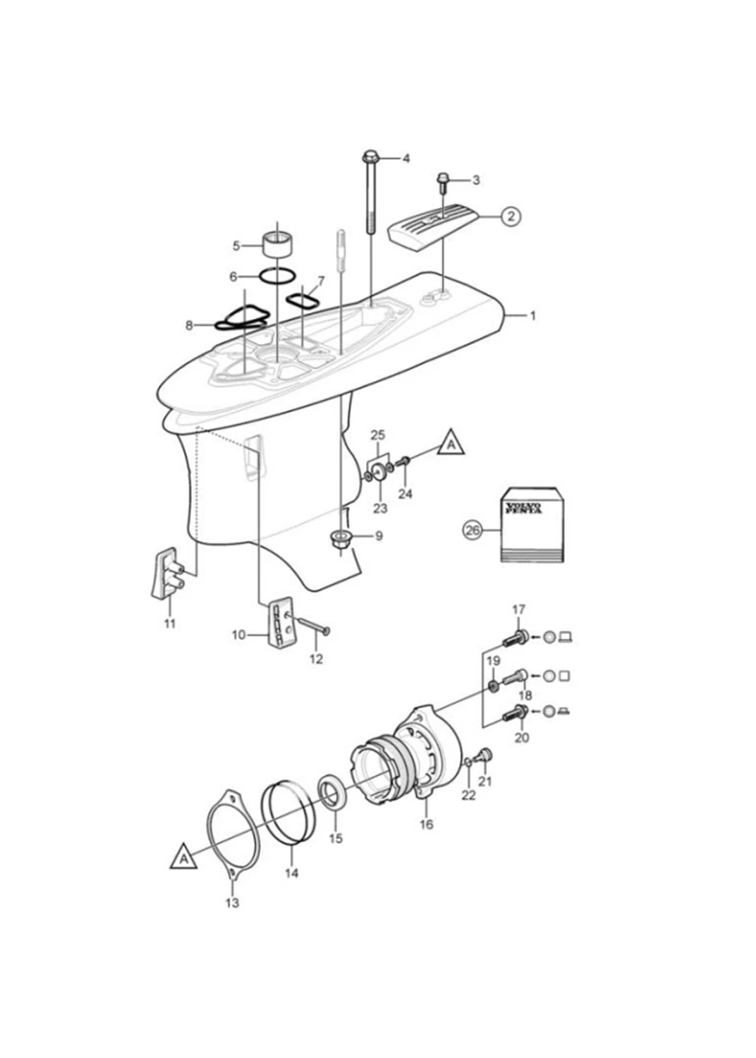 Lower Unit Seal Kit for Volvo Penta SX-A (Replaces 3888821, 23022)