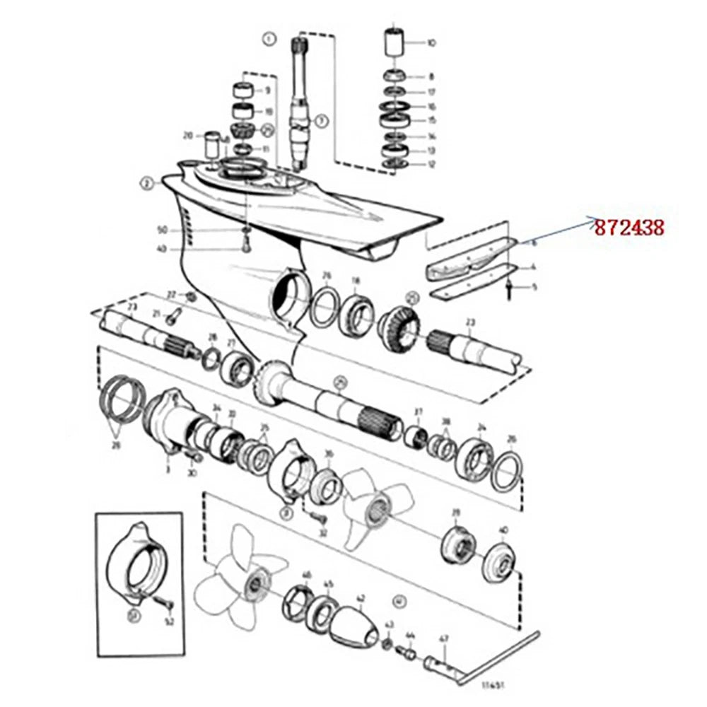 Non Return Valve Exhaust Flap for Volvo Penta Sterndrive DP-D (2000–2023)
