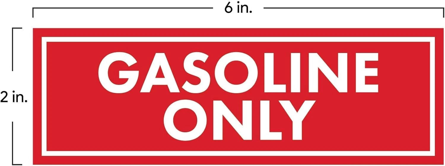 Set of 4 Gasoline Only Fuel Caution Warning Decals for Universal Use