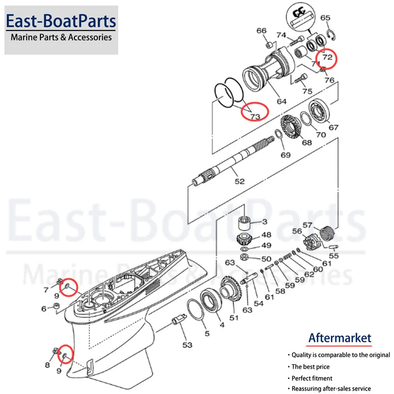 Propeller Shaft Seal Kit for Yamaha VZ200 Z200R VZ200R VZ225 Z225H VZ225H (2000–2006)