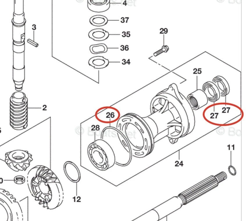 Lower Unit Seal Kit for Suzuki DF70 DF80 DF90 (4-Stroke) (09282-25001)