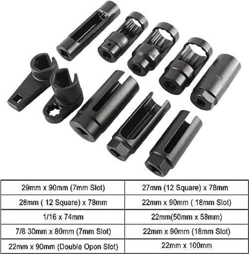 10Pcs O2 Oxygen Sensor & Oil Pressure Socket Tool Set for
