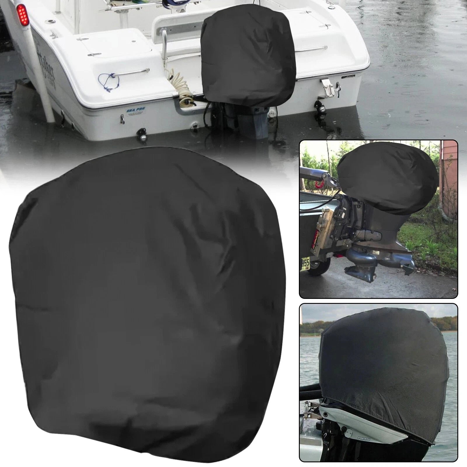 Waterproof Outboard Motor Hood Cover for Honda 60-100 HP (Black)