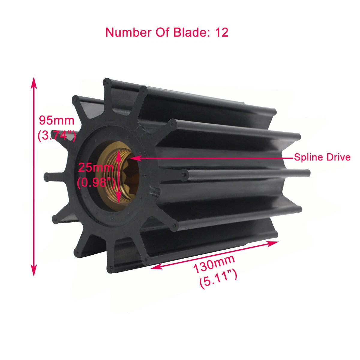 Water Pump Impeller for Johnson F95 Series Pumps (09-820B, F958)