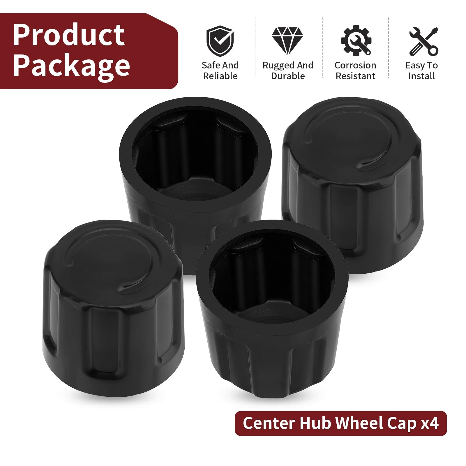 Set of 4 Center Hub Wheel Caps for Suzuki Quadsport 80 Z50 Z90 LT80 LTZ50 LTZ90