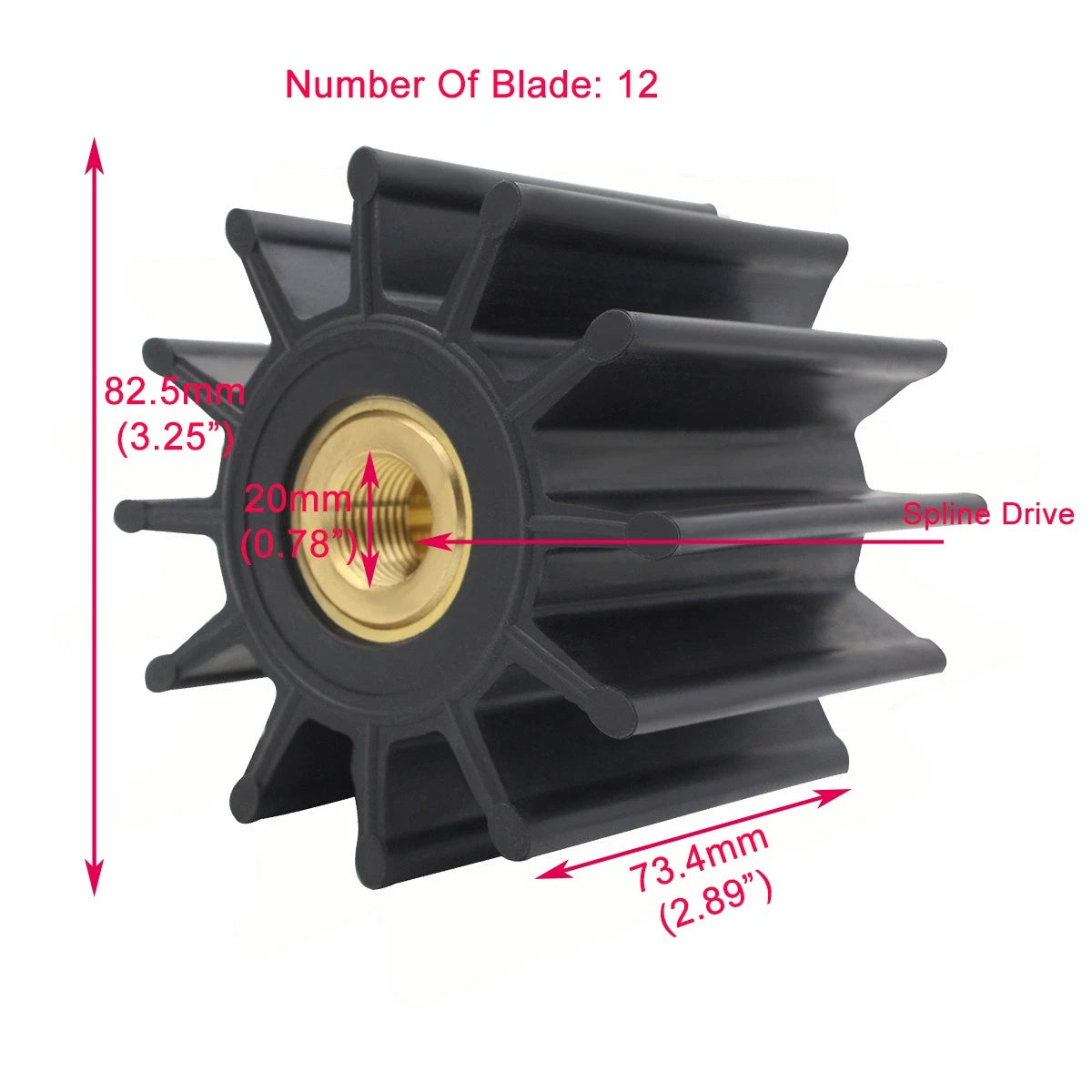 Impeller with O-ring for Sherwood JMP 7608 DJ (08-35-1201, 3974456)