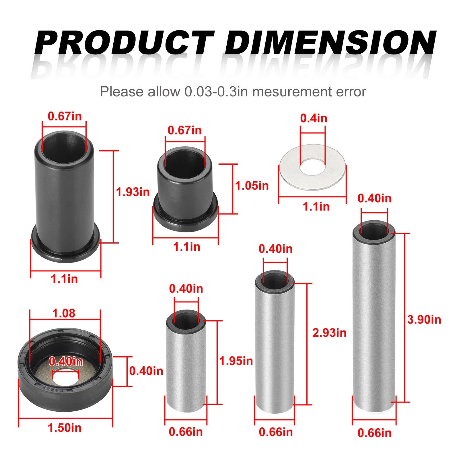 2 Rear A-Arm Suspension Bushing Kit for Suzuki King Quad 450 700 (2007–2021)