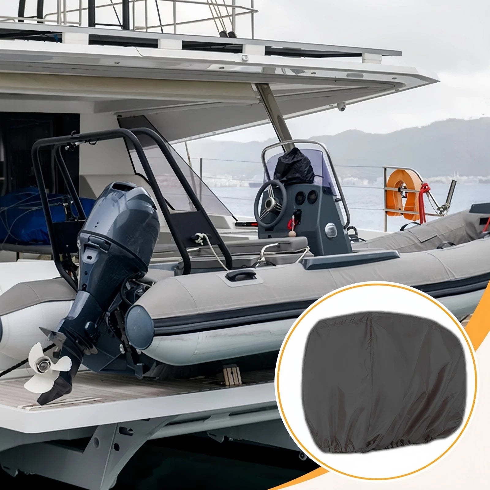 Boat Cover for Yamaha 30-60 HP Outboard Motor (Waterproof)
