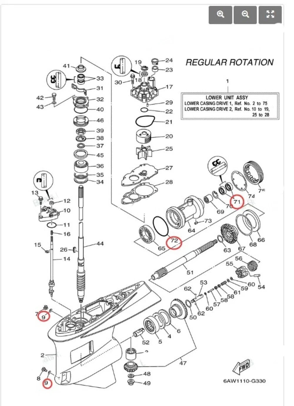 Seal Kit for Yamaha Propeller Shaft Lower Unit 300 350 HP (93101-35019, 90430-08003)