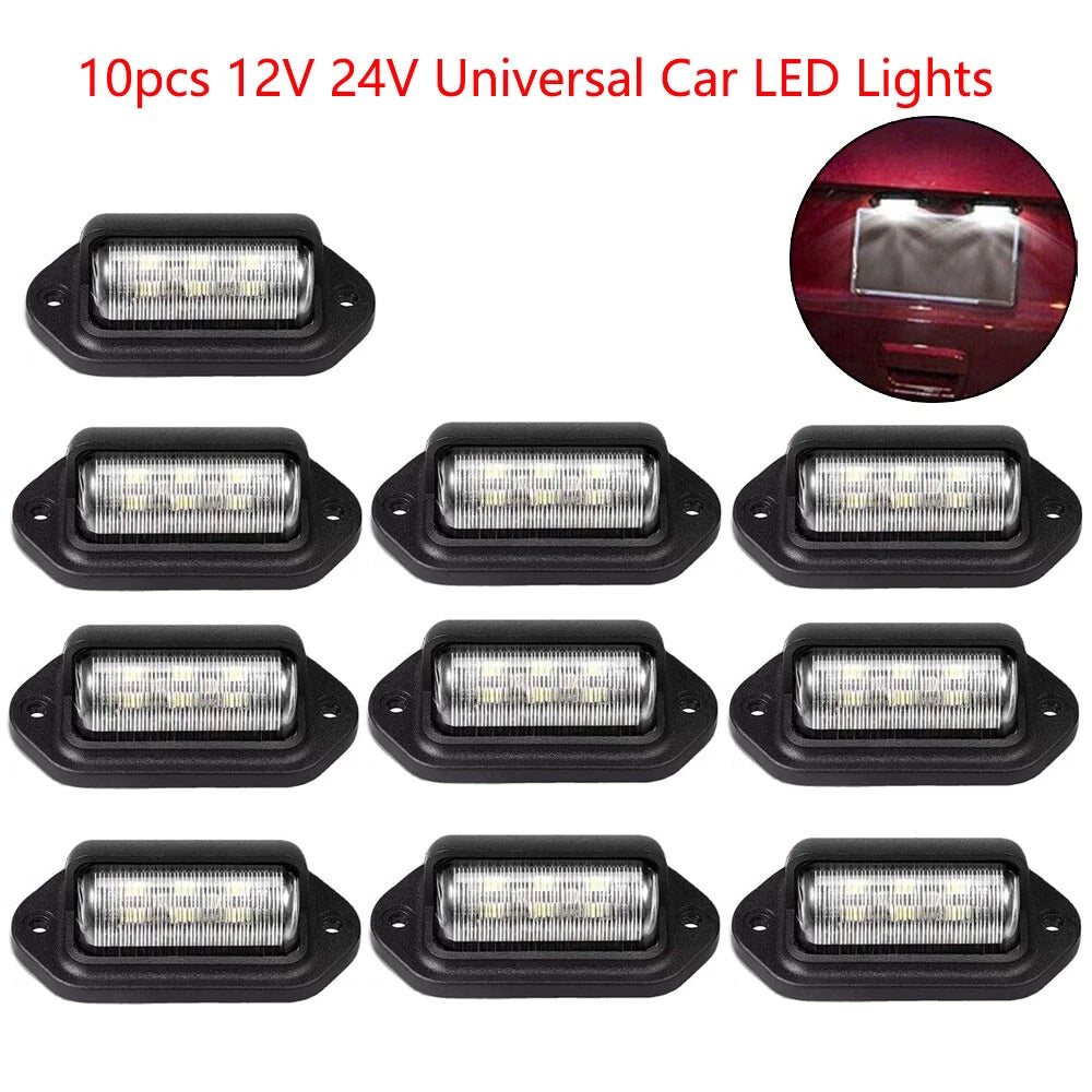 10Pc LED License Plate Light Bulb for Universal Cars and Trucks