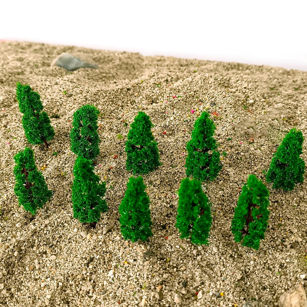 10Pc 6cm Green Model Trees for Train Railway Diorama Scenery Layout