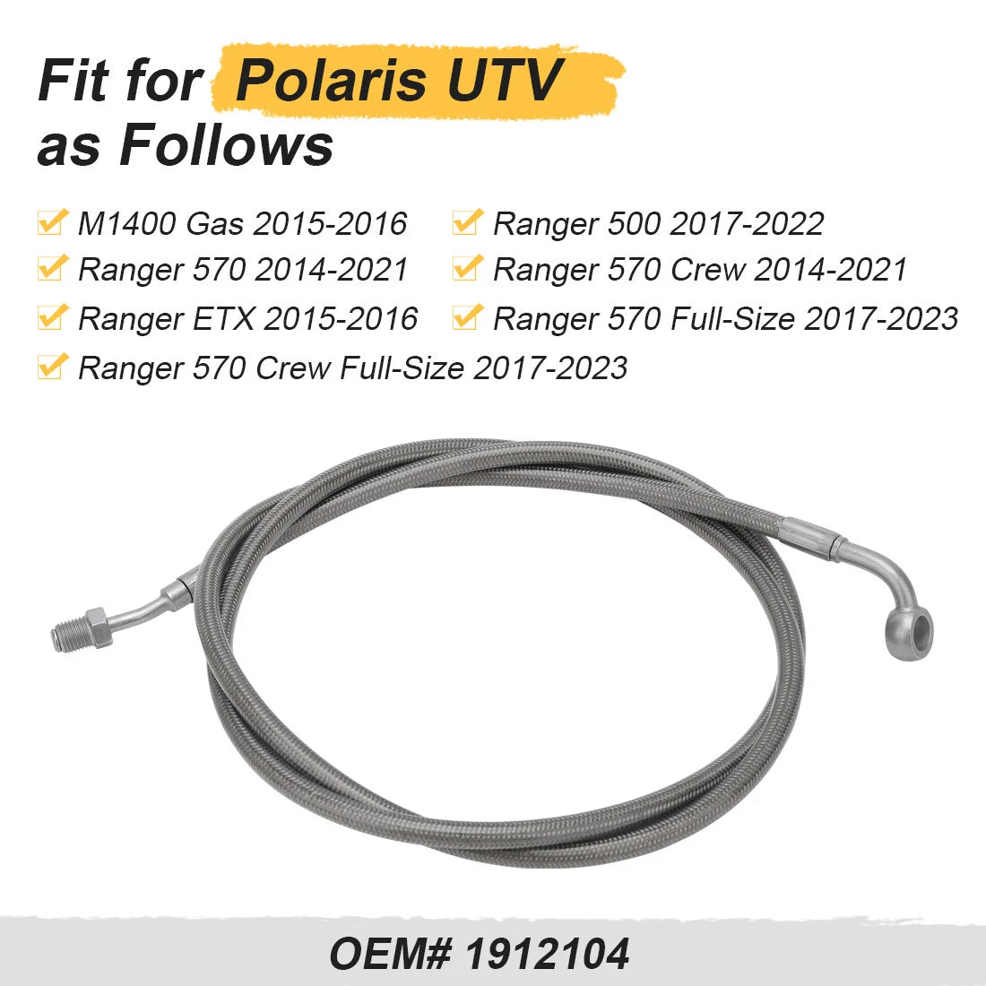 Rear Right Brake Hose Line for Polaris Ranger 570 500 (2015–2022) M1400