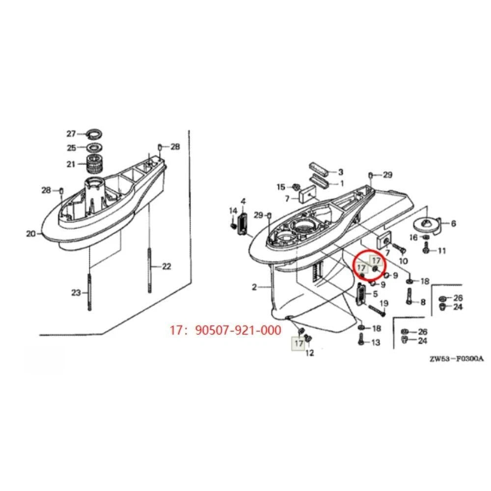 Lower Unit Gearcase Plug Washer for Honda Outboard 2 - 130 HP 90507-921-000