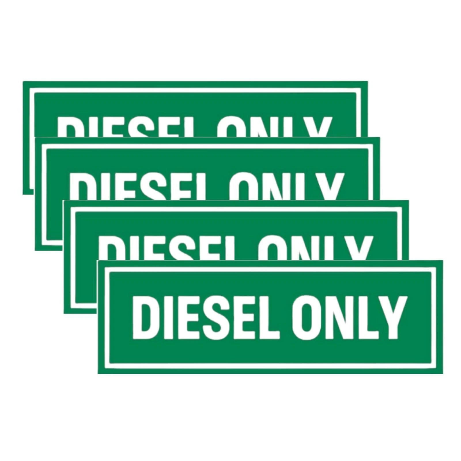 Set of 4 Diesel Only Stickers for Universal Use (Decal)