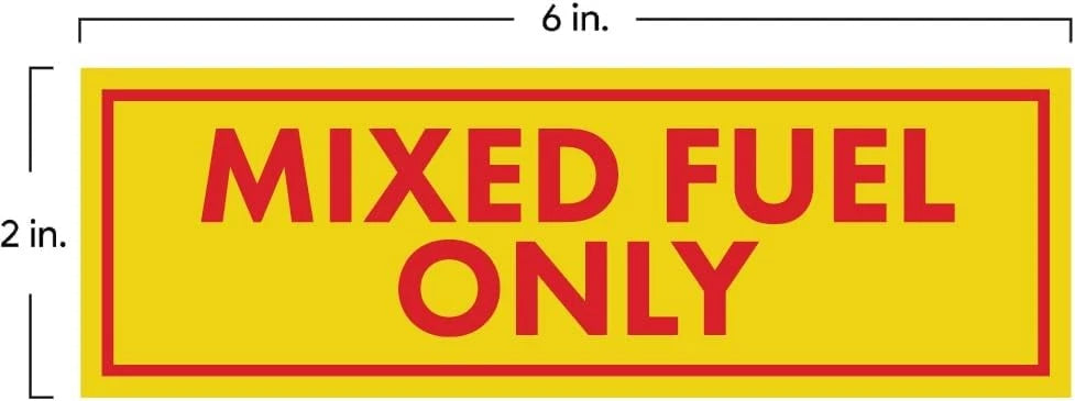 Set of 4 Mixed Fuel Only Stickers for Gas Gasoline Oil Trimmers