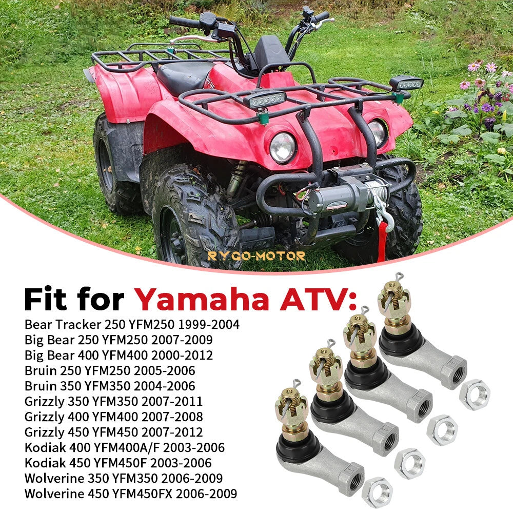 Tie Rod End Kit for Yamaha Big Bear 400 Kodiak 400 450 Bruin 350 250 Grizzly 350 (1990–2020)
