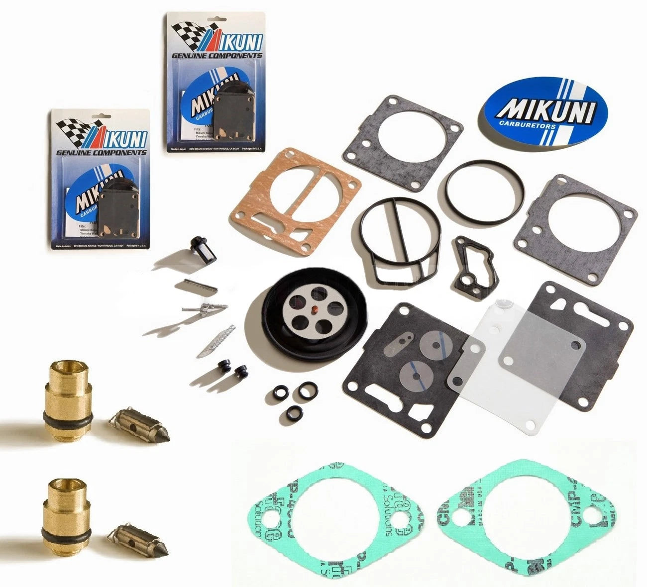 Dual Mikuni Carb Rebuild Kit for Sea Doo XP (1991–1993) - Base Gasket & Needle Seat