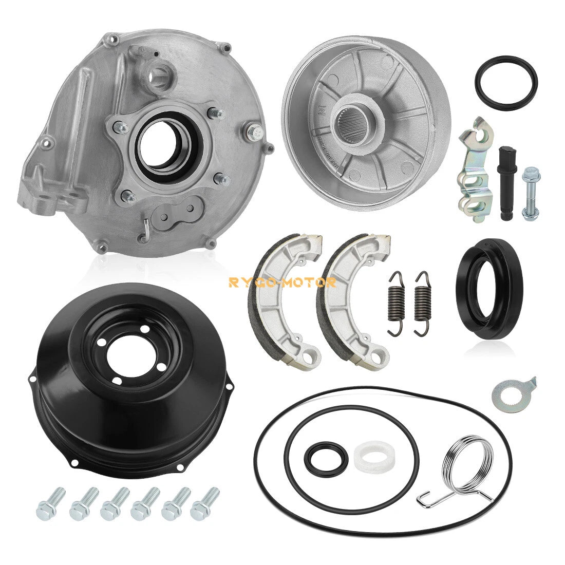 Rear Brake Drum Hub Plate Cover Shoes Bearing Seals for Honda Rancher 420 (2007–2023)
