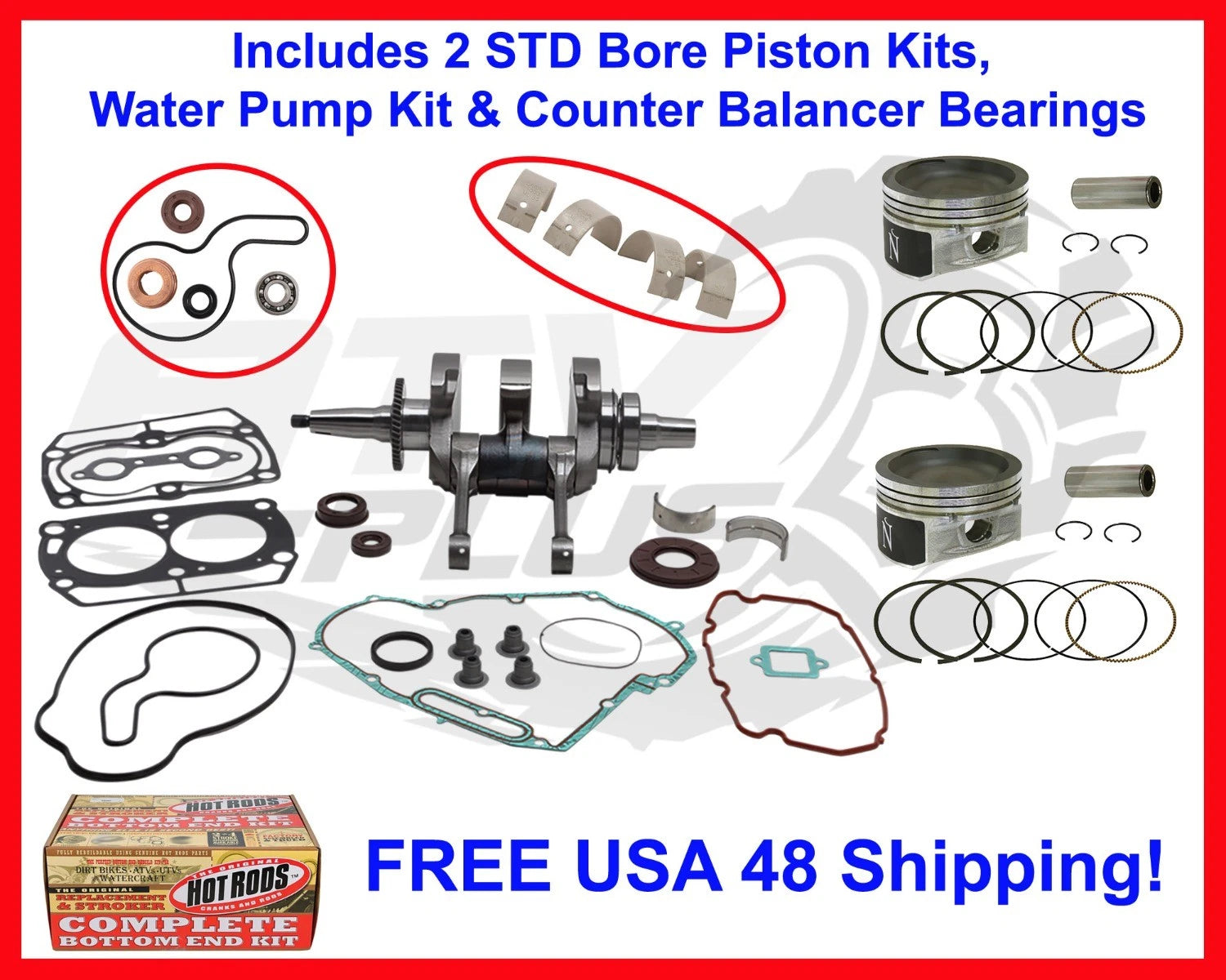 Engine Rebuild Kit for Polaris Ranger 700 (2005–2009) - Crank, Pistons, WP, C-Bal