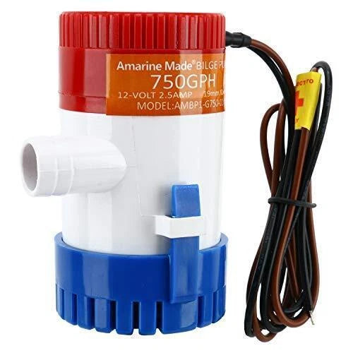 12V 750GPH Electric Bilge Pump for Boat Marine (Submersible Sump)
