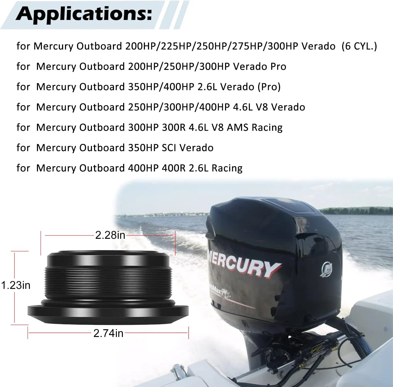 Set of 2 Trim Rod Cap Seal Kit for Mercury Outboard Verado (200-450HP) 8M0118299 896157A01