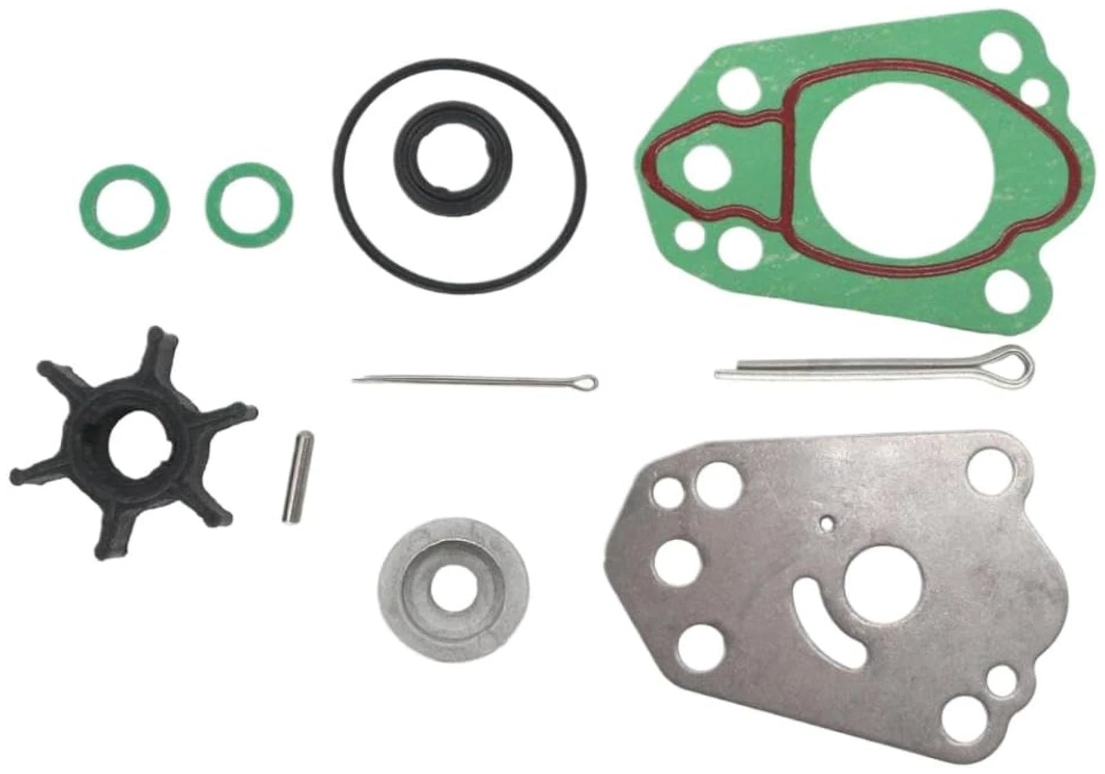 Outboard Water Pump Impeller & Plate for Suzuki 4-S (17410-97JL0, 17471-97JL0)