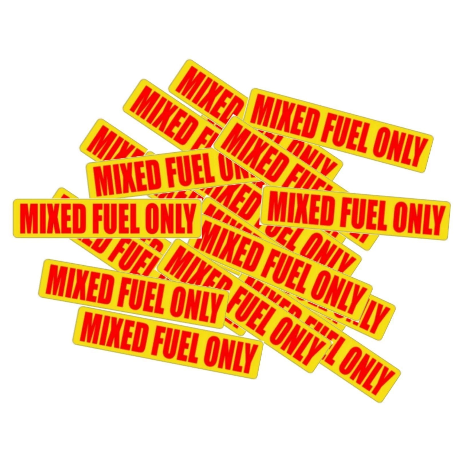 20 Mixed Fuel Only Warning Stickers for Precise Identification (0.75" X 3.25")